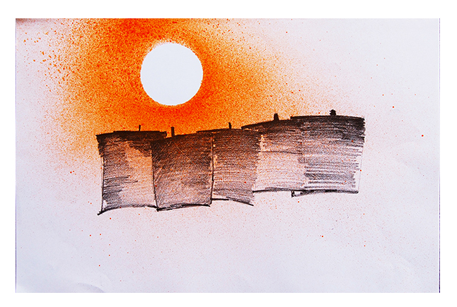 New day Acrylic and Pencil on Paper